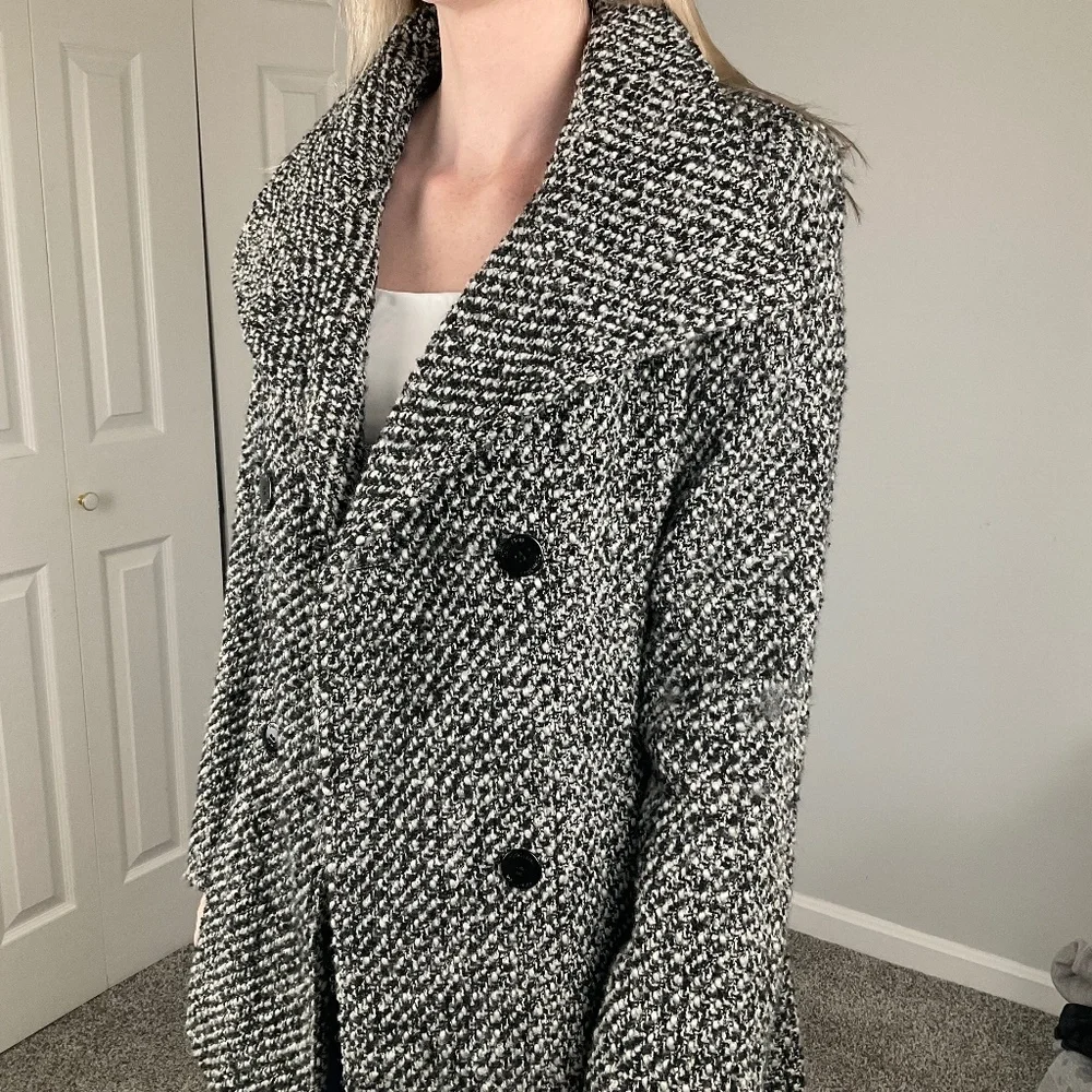 Calvin Klein Tweed Coat - Picture 3 of 6